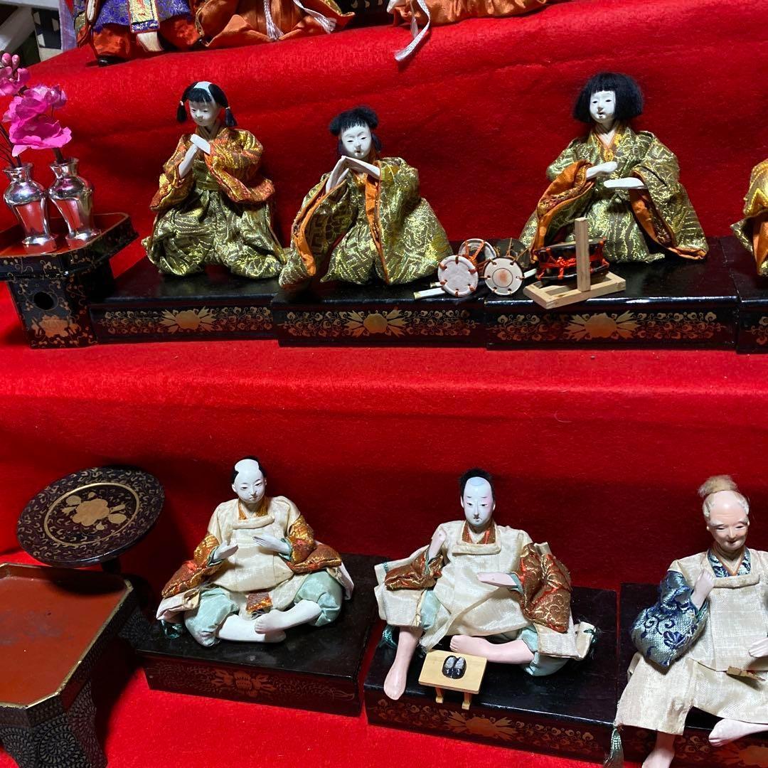 雛祭り　古い雛人形　１５体　お道具も　小さな　芥子雛　明治　大正戦前