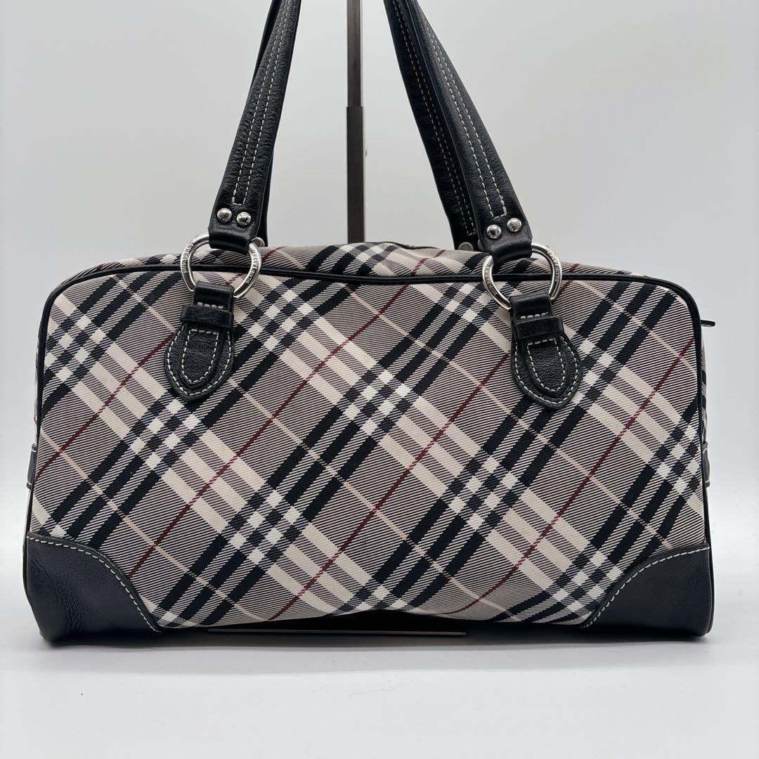 バーバリーブルーレーベル ミニボストン ノバチェック レザー ナイロン