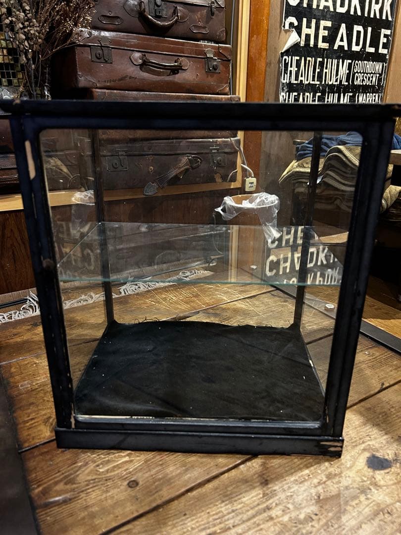 アンティーク ガラスケース ディスプレイケース ブラック ビンテージ