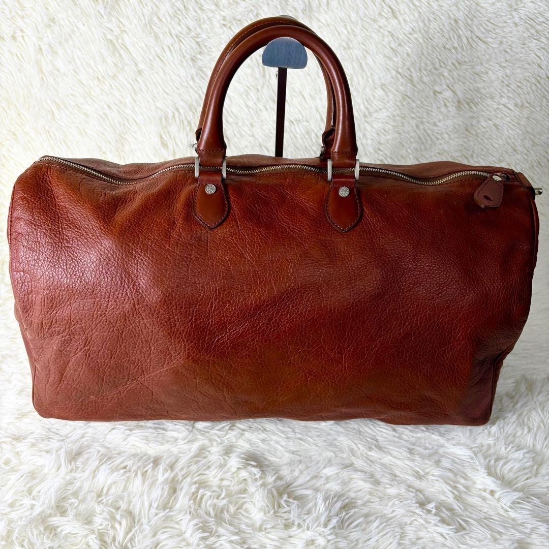 agnes b. アニエスベー ボストンバッグ オールレザー 本革 茶色 鍵付き