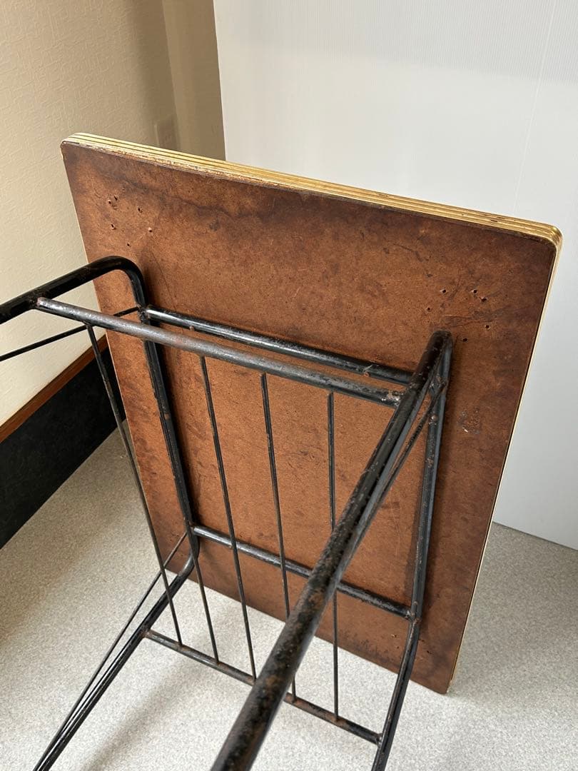 ヴィンテージ 昭和レトロ 鉄脚テーブル 作業台 ダイニング 机ミッド