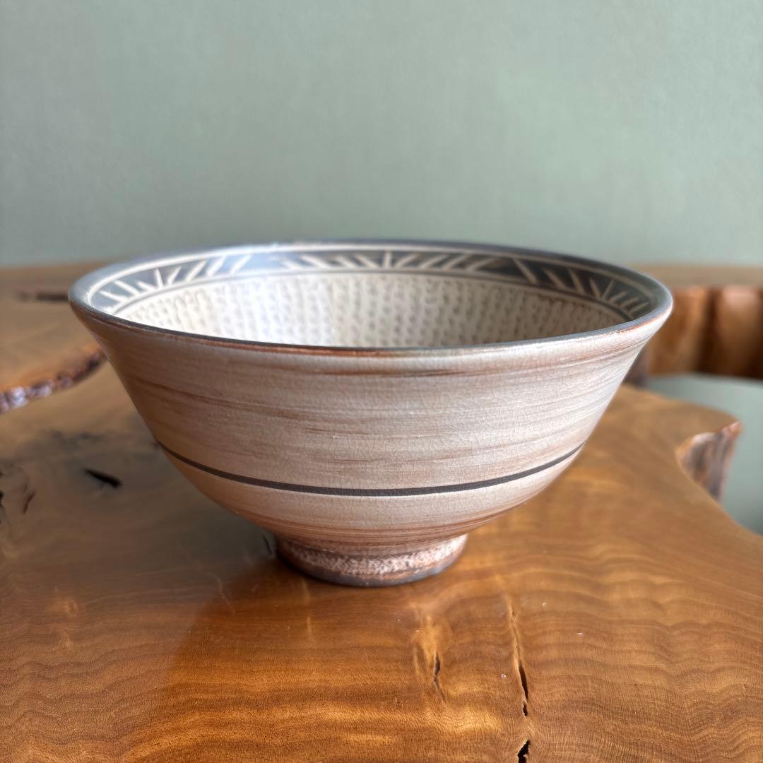 古三島曆手茶碗 西川仁一作 柿花窯 抹茶碗 茶道具 共箱（130t） - メルカリ