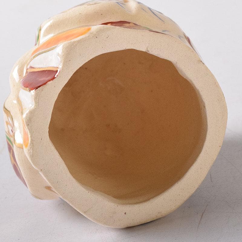 茶道具　京焼　橋本永豊作　色絵　お福　香合　共箱　V　7755