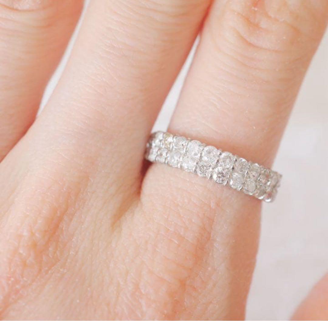 PT900 ダイヤモンド1.5ct ハーフエタニティ　パヴェリング