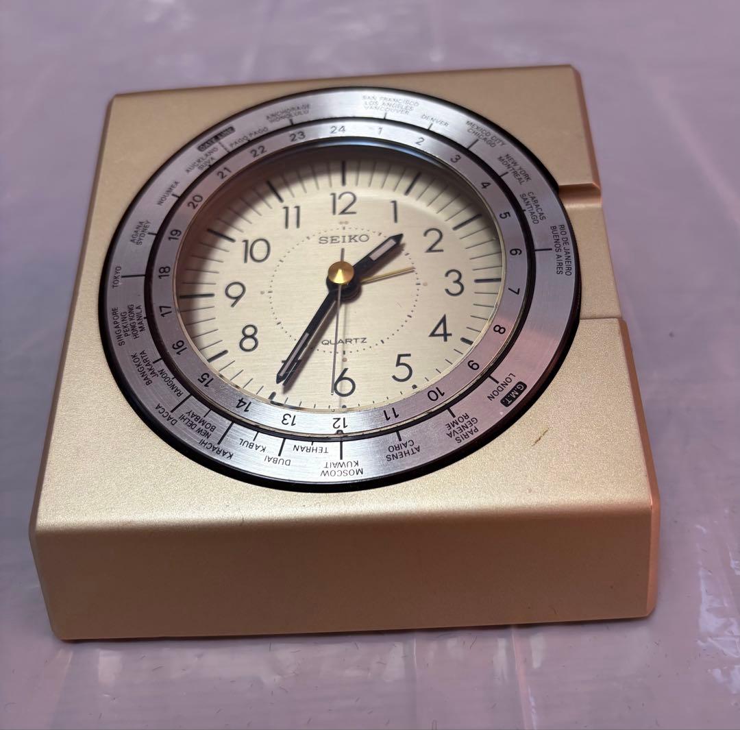 SEIKO QUARTZ 世界時計 トラベルクロック ゴールド ヴィンテージ