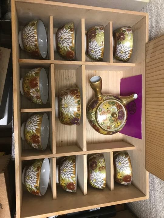 九谷焼章山造茶器 茶道具 工芸品