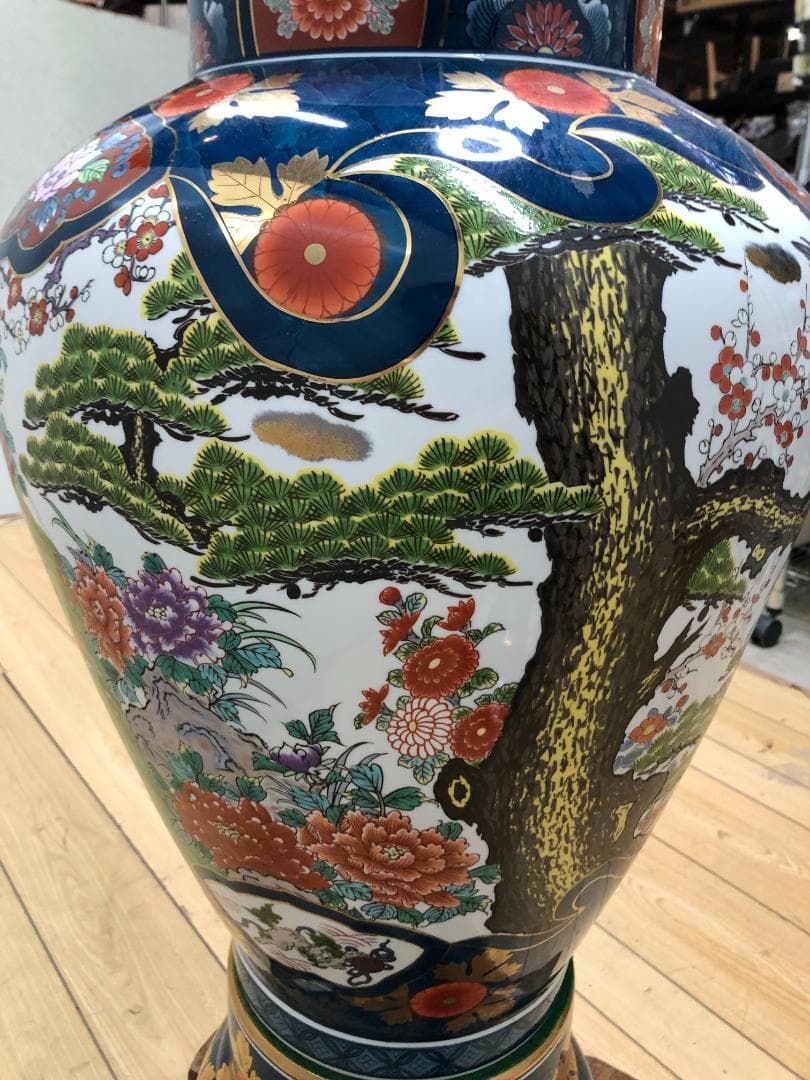 A 有田焼 金龍窯 博山作 飾壷 伝統工芸美術 250703-6