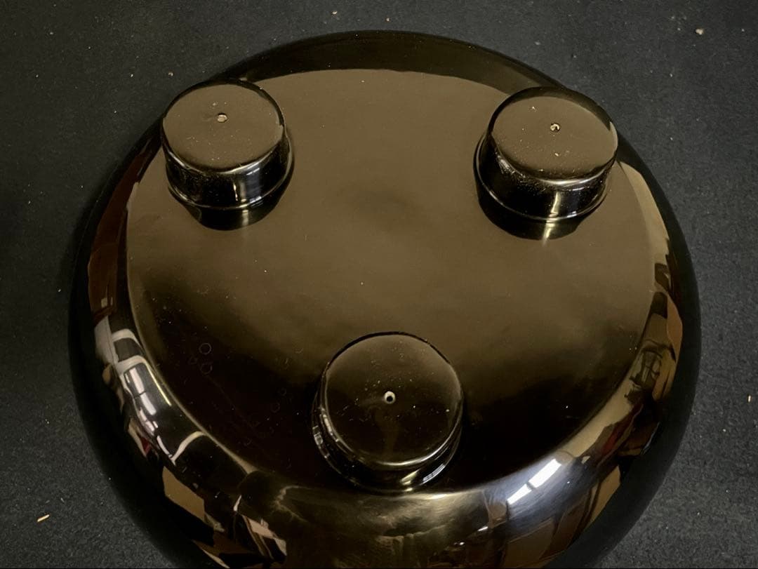 美品】「母」 黒真塗 眉風炉 崇雲 土風炉 紙箱 茶道具 (1217F①)