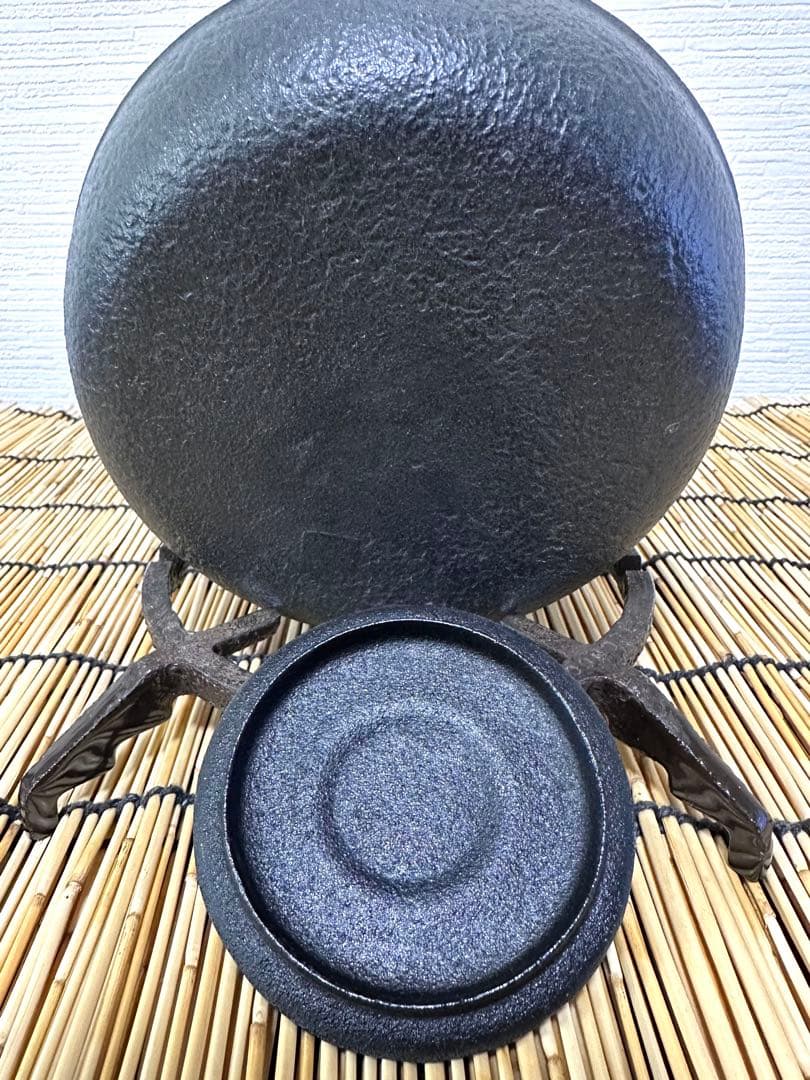 未使用、供箱、栞付 南部盛栄堂販売 12型 平成丸アラレ 南部鉄瓶