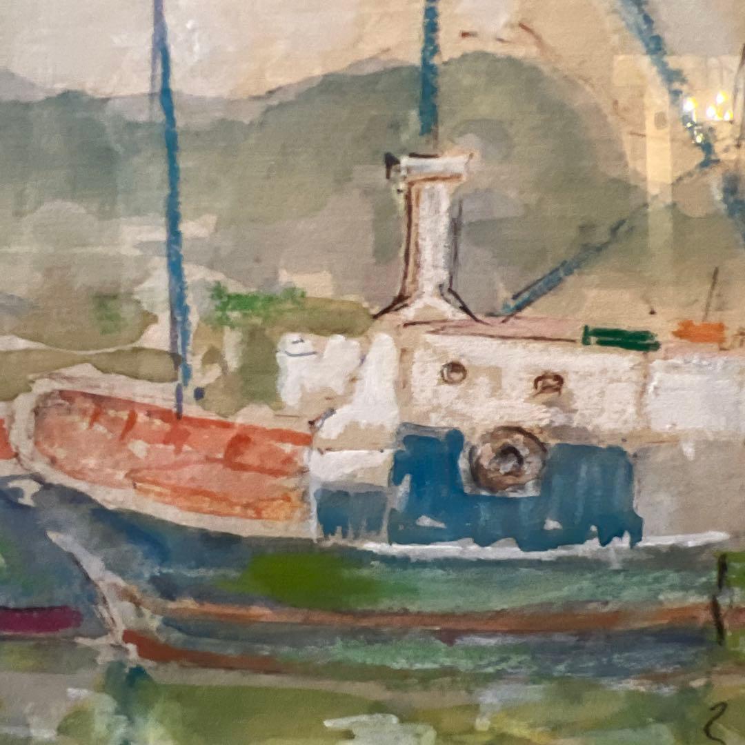 関口俊吾 水彩画 港の風景 St. Jean de Luz 1986