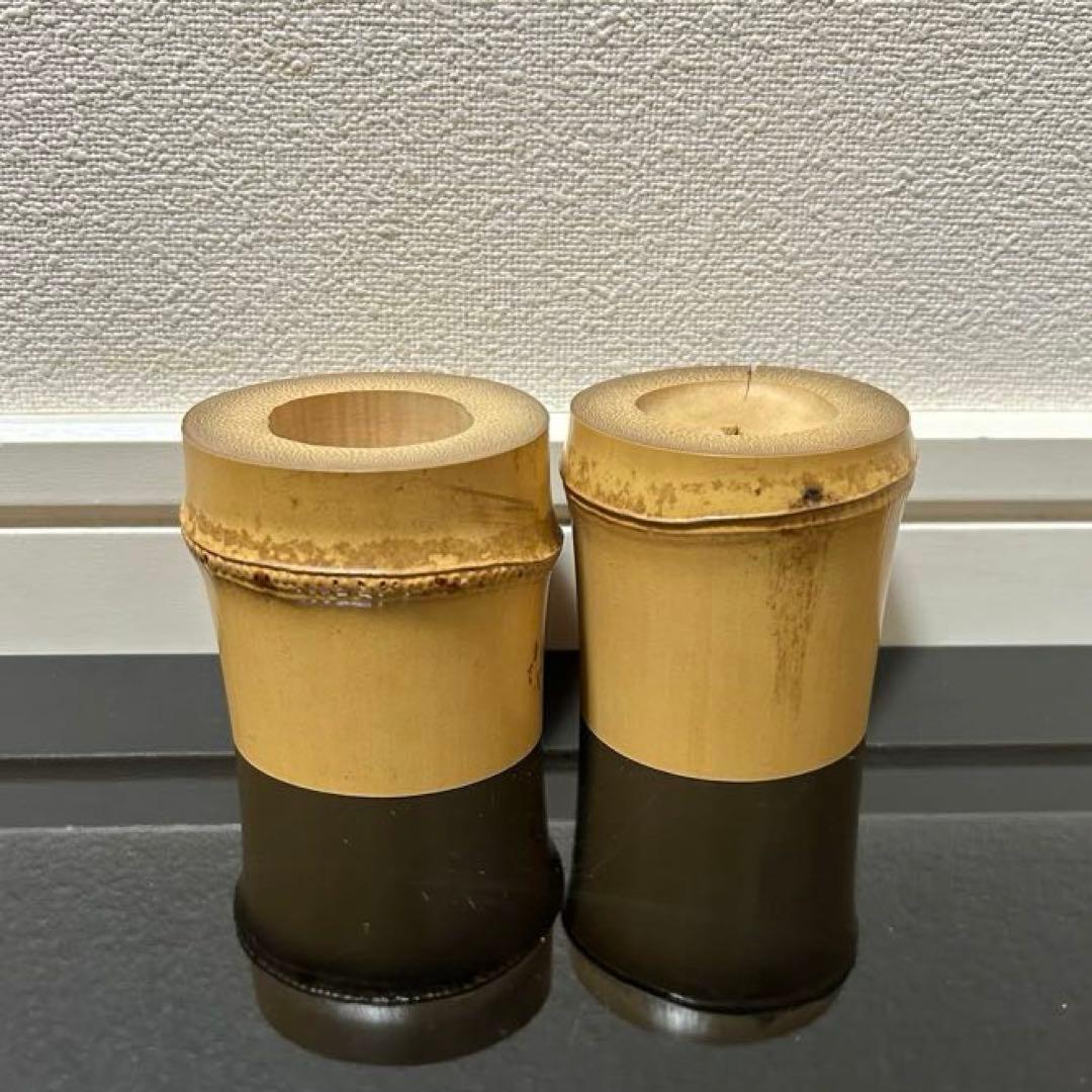 鵬雲斎竹一双蓋置 茶道具懐石茶箱坐忘斎淡々斎即中斎