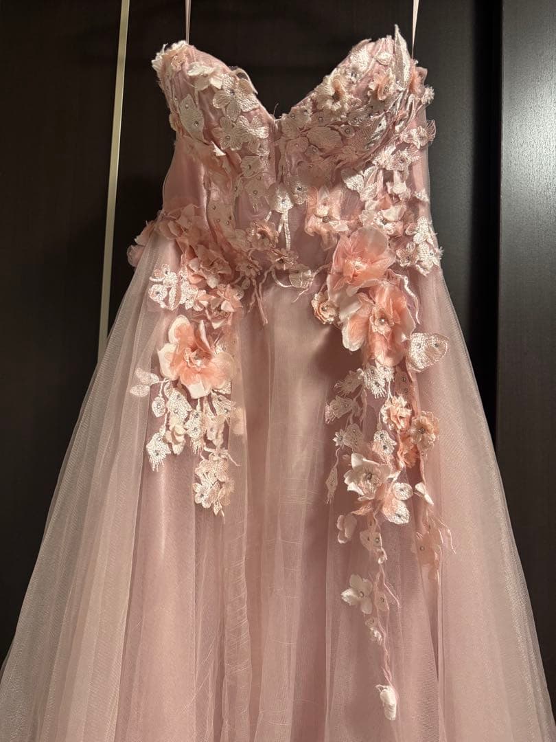 ジャンマクレーン JEAN MACLEAN ピンク 花の刺繍 ロングドレス