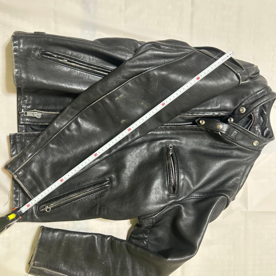 Schott ショット シングルライダース レザー 米国製 40 黒 中ボア無し