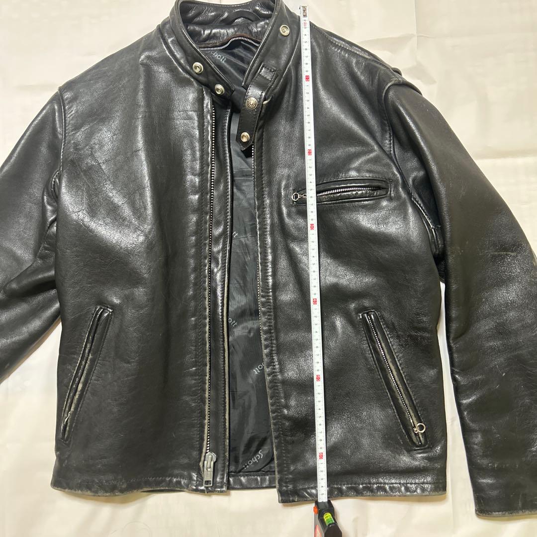Schott ショット シングルライダース レザー 米国製 40 黒 中ボア無し
