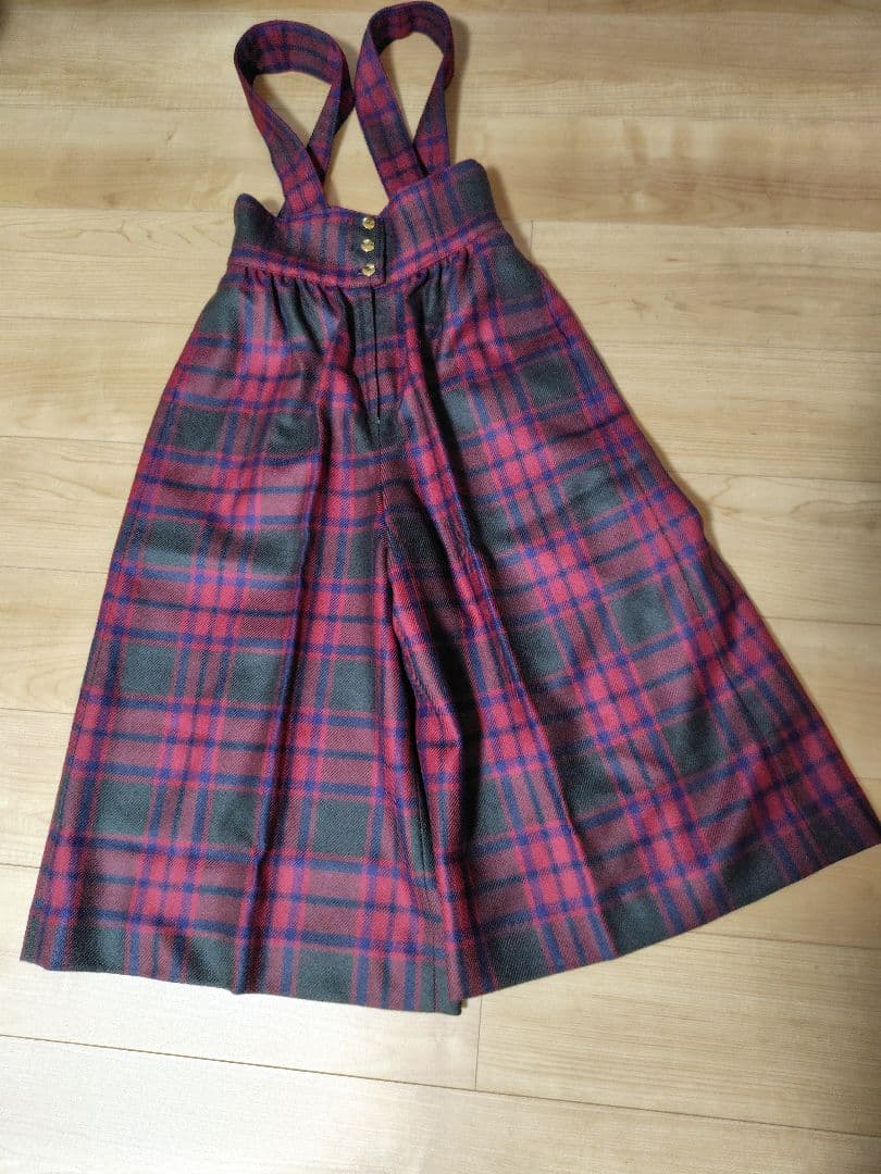 新品VIVID BOUTIQUEロングキュロットサスペンダー付きタータンチェック