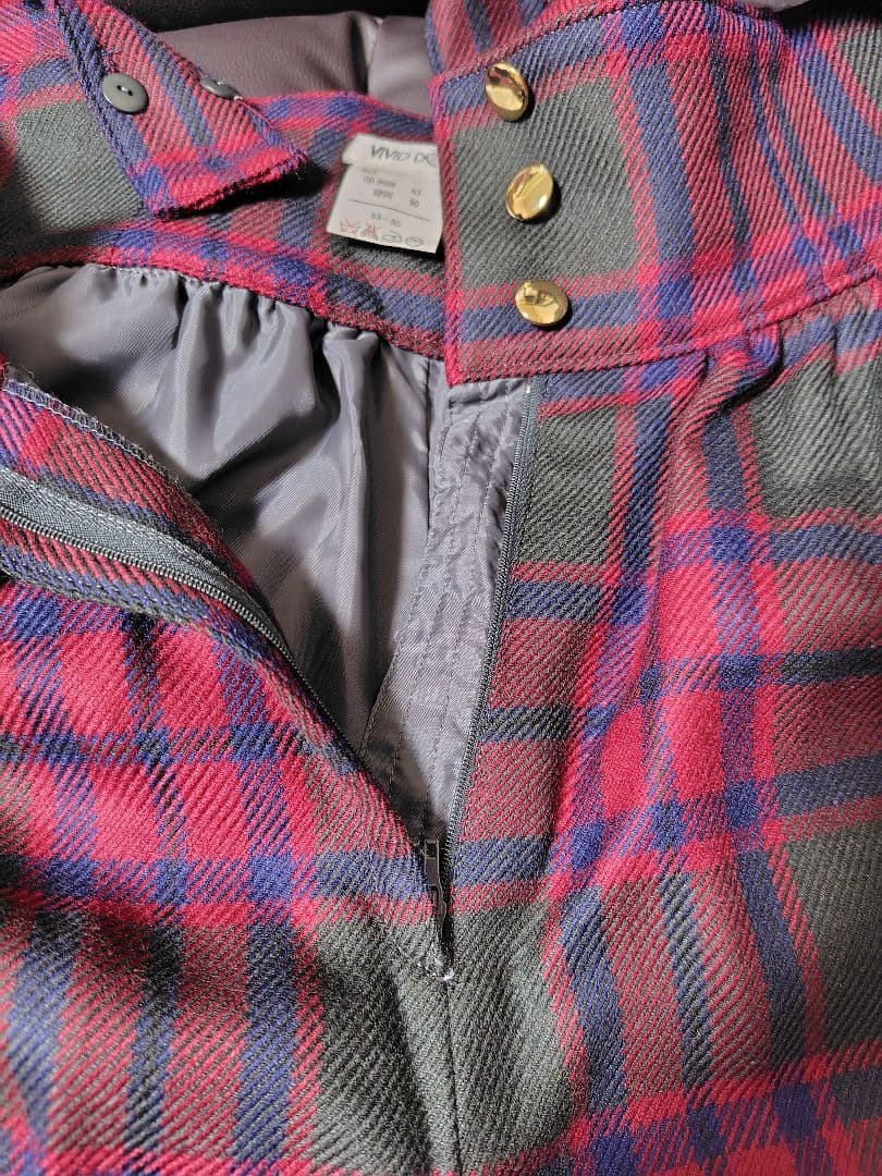 新品VIVID BOUTIQUEロングキュロットサスペンダー付きタータンチェック