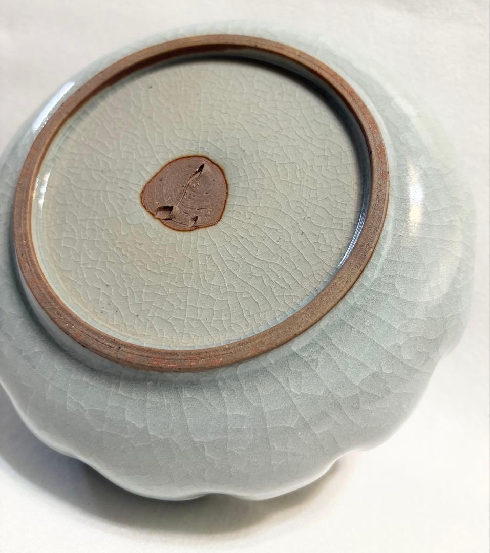 林隆一郎 青磁 鉢 菓子器 氷烈文 陶芸 木箱