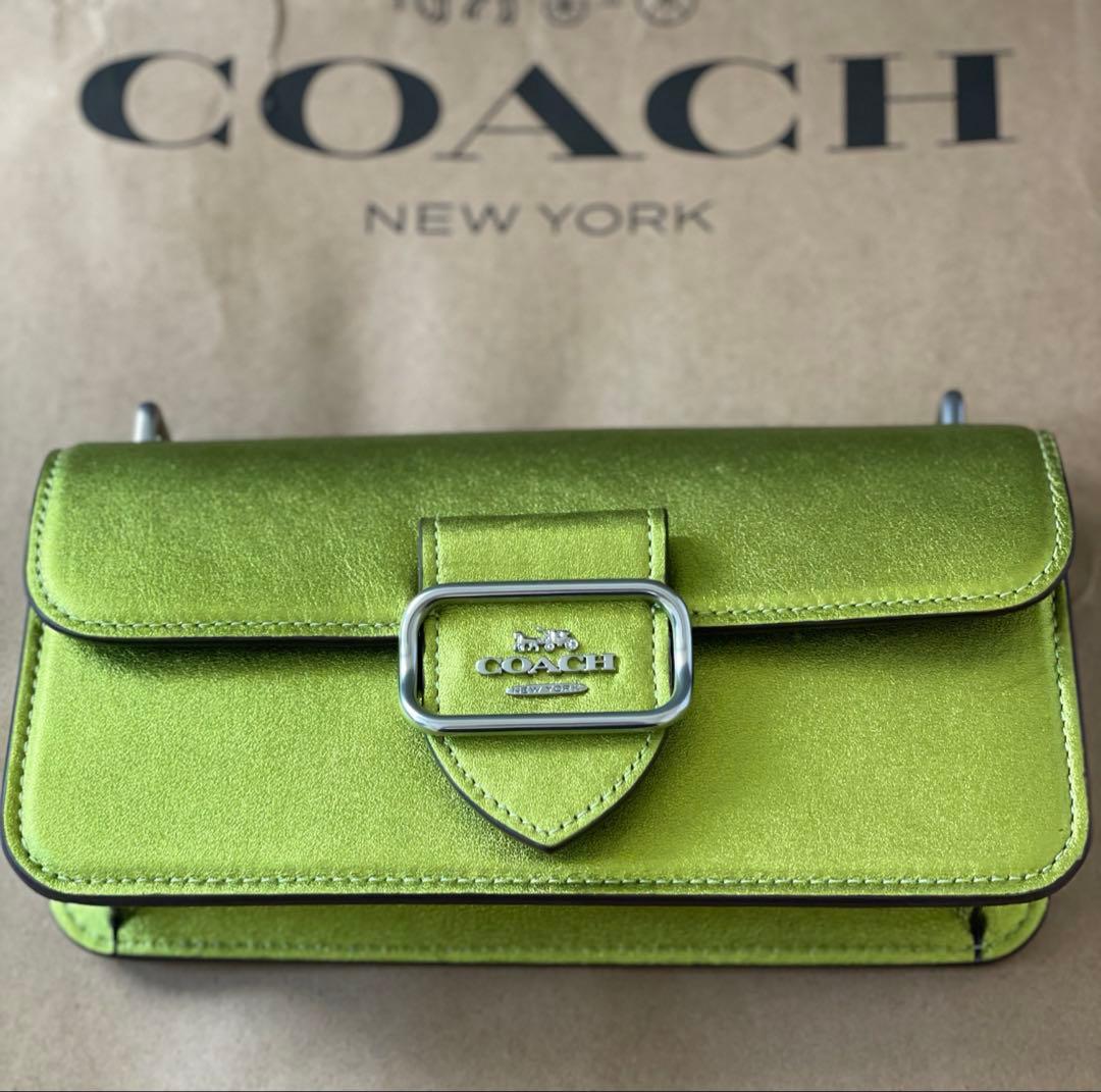 新品、未使用❤️COACH❤️コーチモーガン ショルダーバッグレザーライトグリー