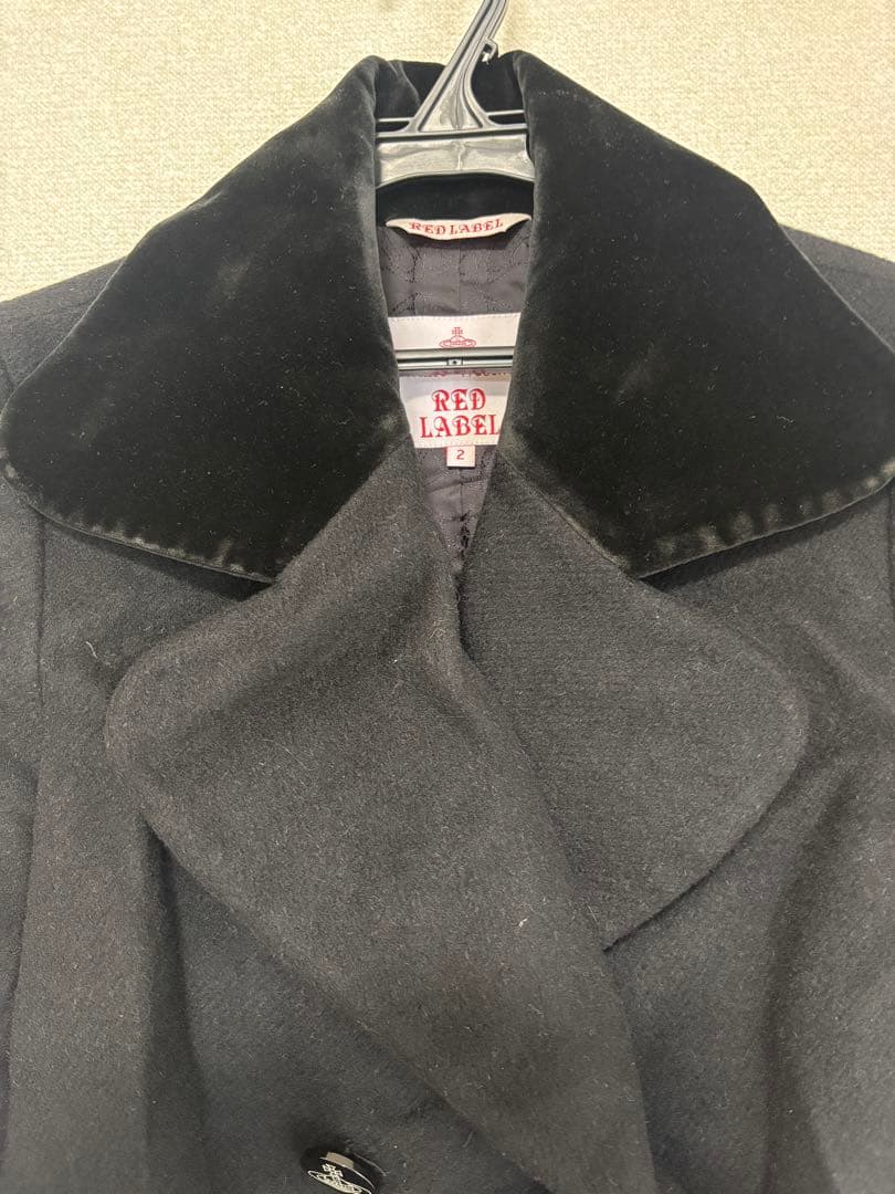Vivienne Westwood Red Label ラブ襟ベロア切替コート Westwood