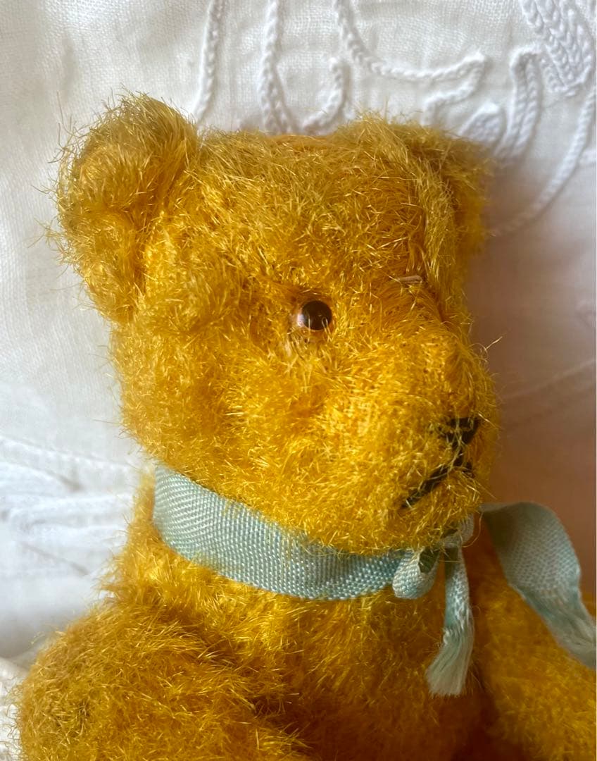 小さなイエローくまちゃん テディベア　フランスヴィンテージ アンティーク