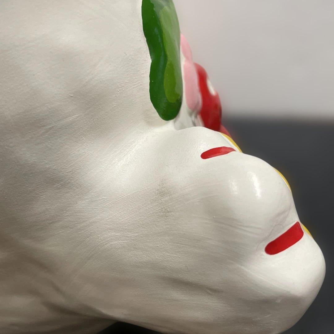 陶器 招き猫 置物 福よ来い 高さ約34cm レトロな工芸品 コレクション