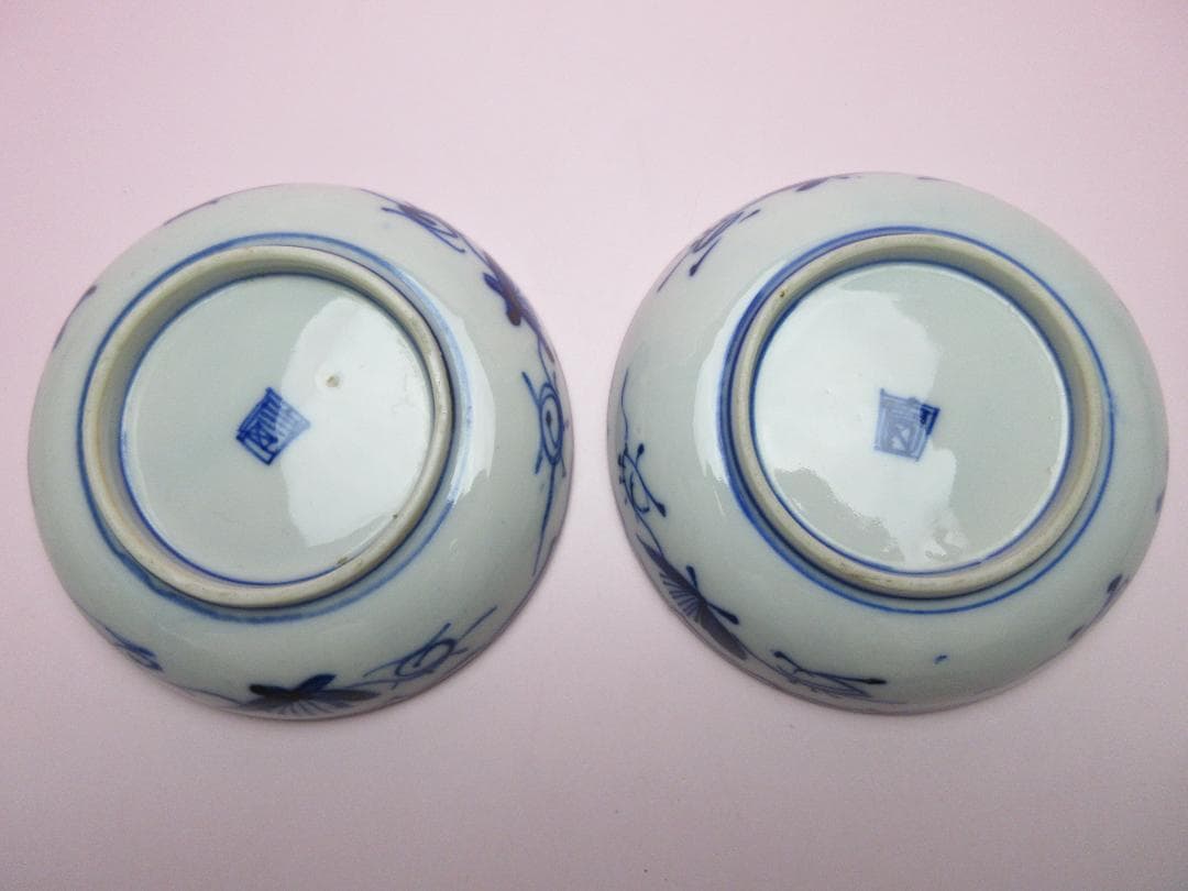 時代物 角富 花草紋 色絵 錦手 小皿 10客 MO70115