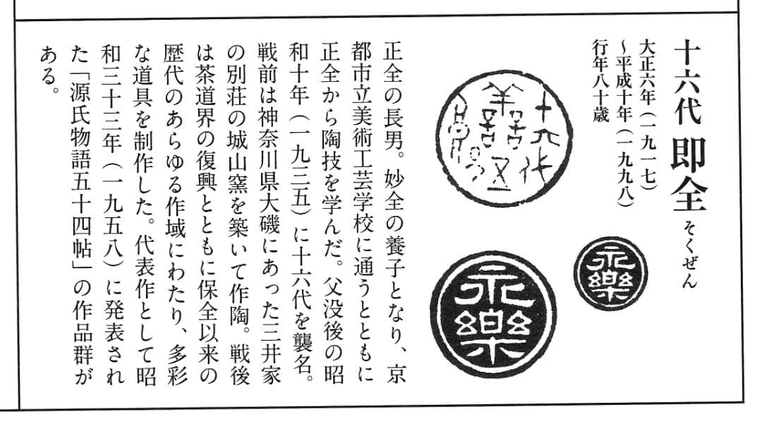 16代永樂善五郎造『仁清寫ゆずり葉茶碗』 (共箱) 千家十職 - メルカリ