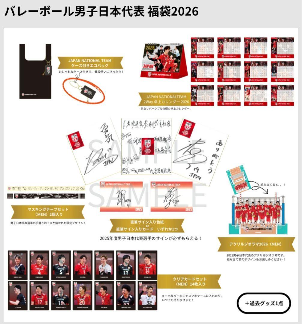 限定/男子バレー2025年グッズ7点セッ卜 山崎彰都直筆サイン付12/29〆