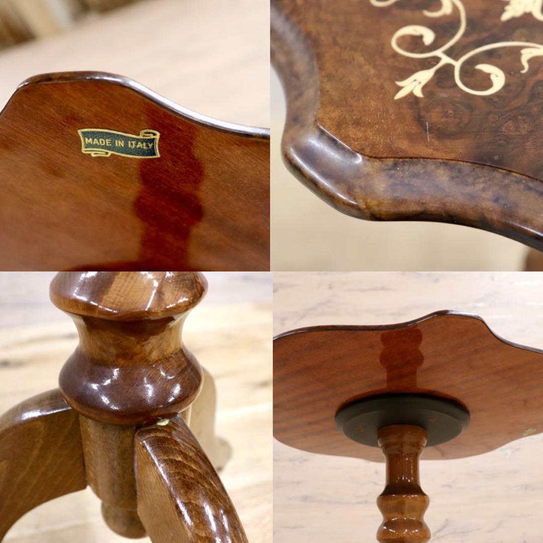 GMIK209○イタリア製 象嵌細工 コンソールテーブル サイドテーブル 花台