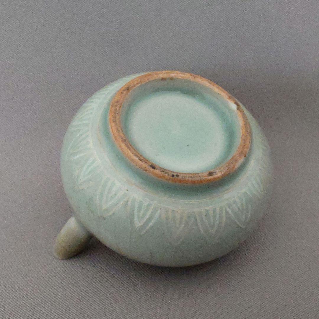 高麗青磁 『象嵌双鶴紋水滴』 硯滴　水注　朝鮮　古陶磁　古美術　民芸