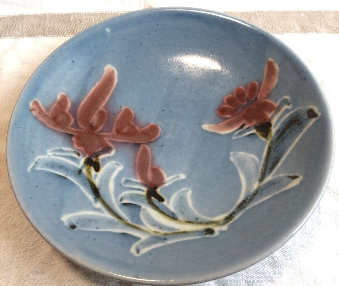 骨董】椋木英三 花絵蝋抜呉須皿 民藝 - メルカリ