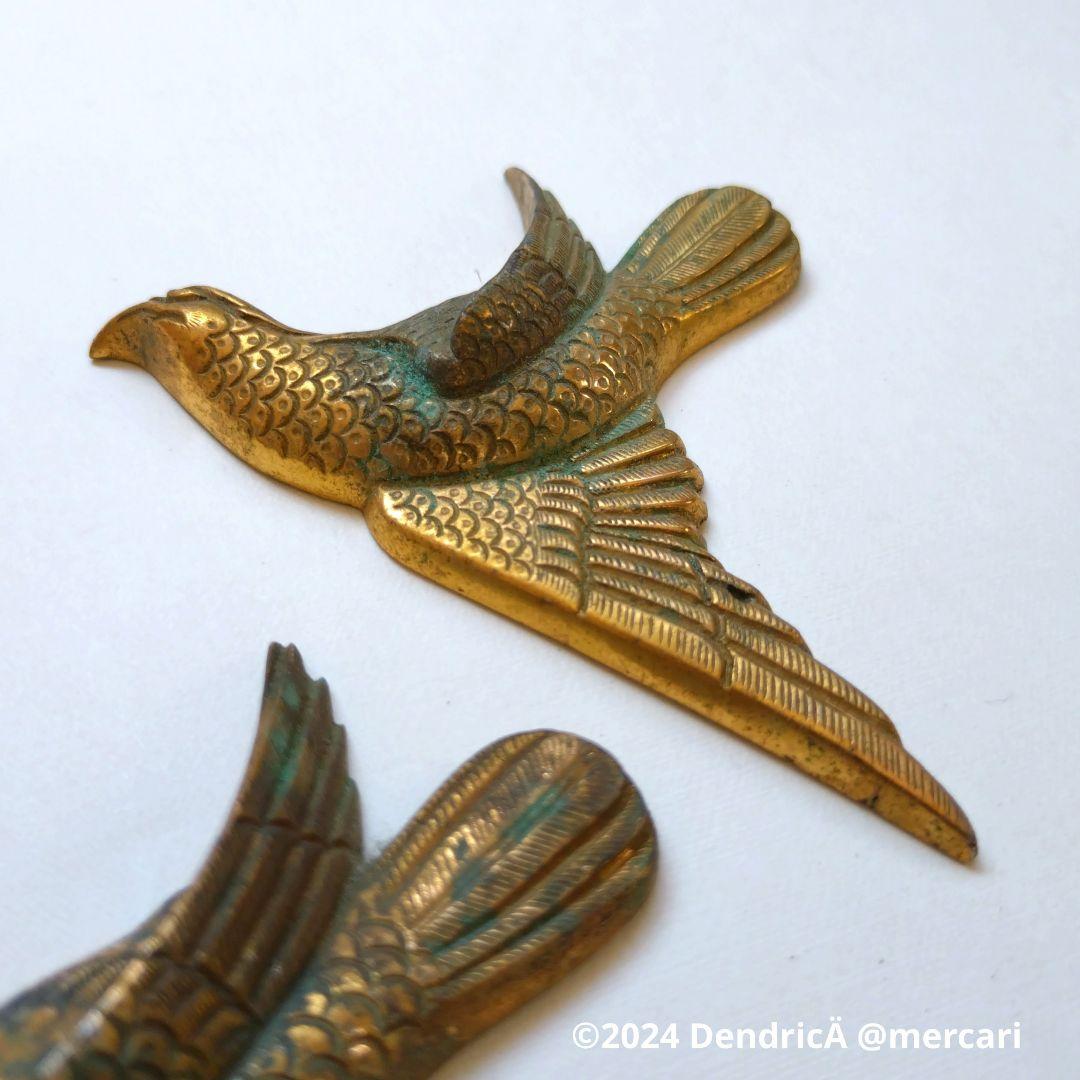 アンティーク 釘隠し 鷹 鷲 鳥 真鍮 ゴールド系 和風建築 インテリアに