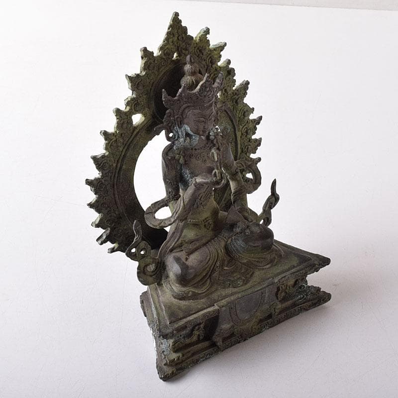 仏教美術　古銅青銅　チベット仏　仏像　置物　Ｖ　7727