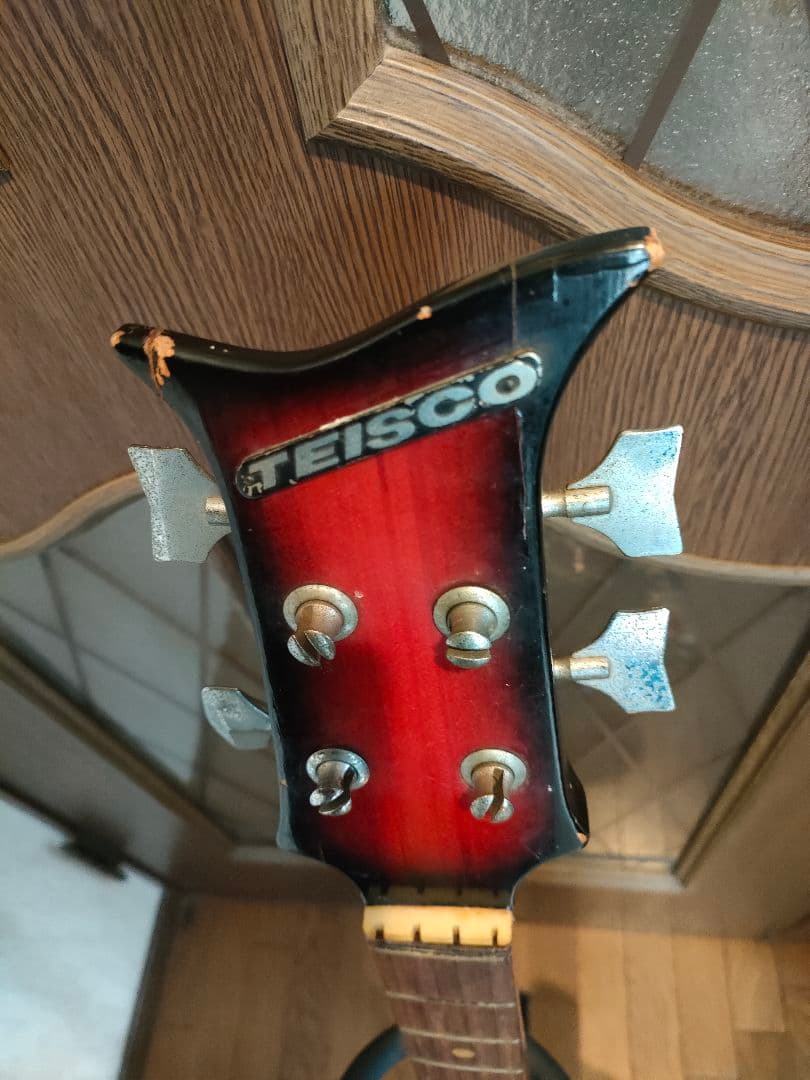 ジャンク品】Teisco BA-2 セミアコースティックエレキベース レッド