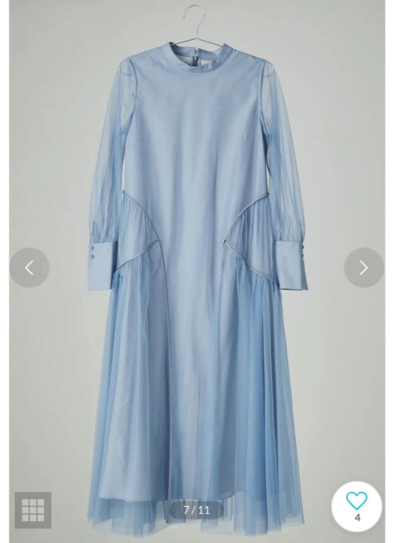 niana チュールパイピングAラインドレス マタニティ 妊婦 結婚式 ブルーS