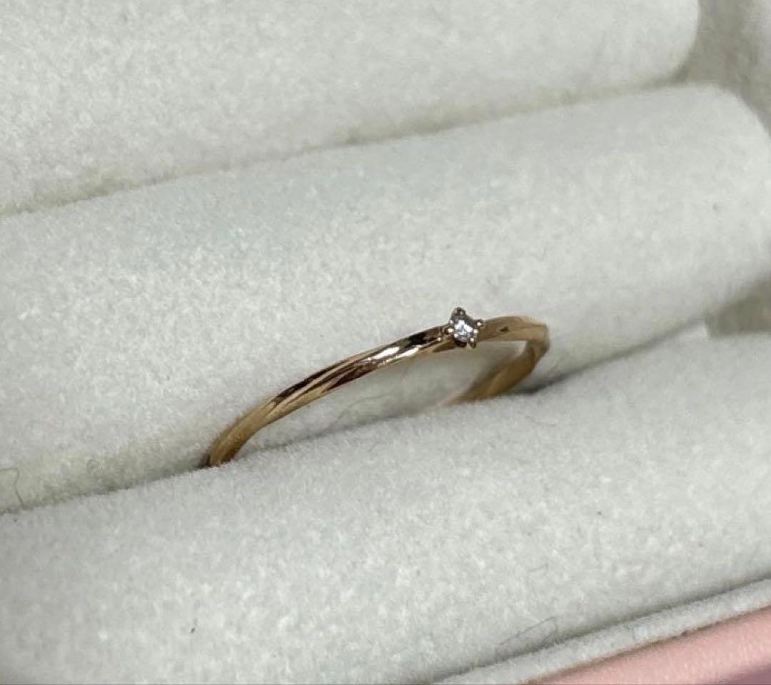 ete K10YG ダイヤモンド リング11号 美品