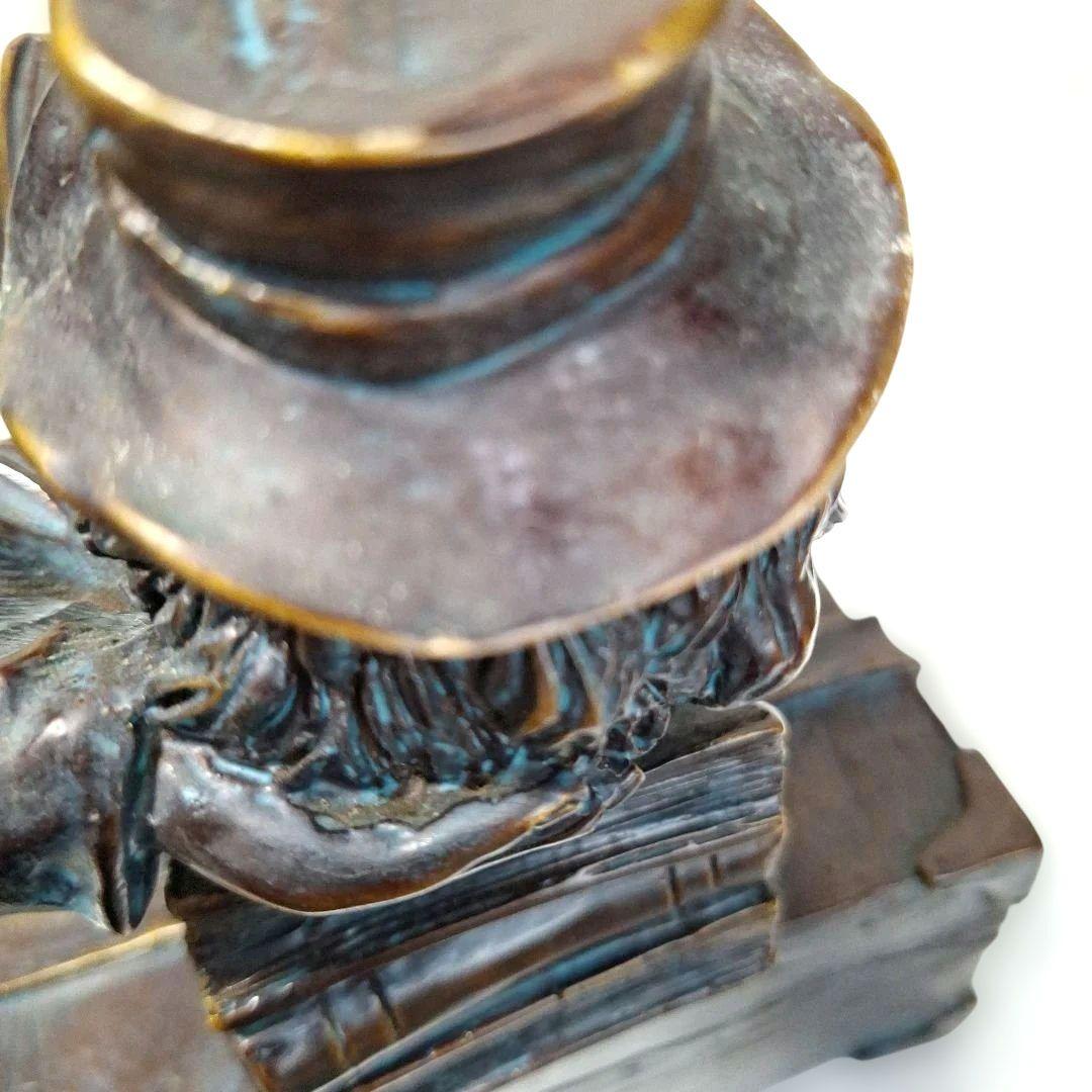 置物 ブロンズ像 本を読む少年 インテリア アンティーク オブジェ 希少