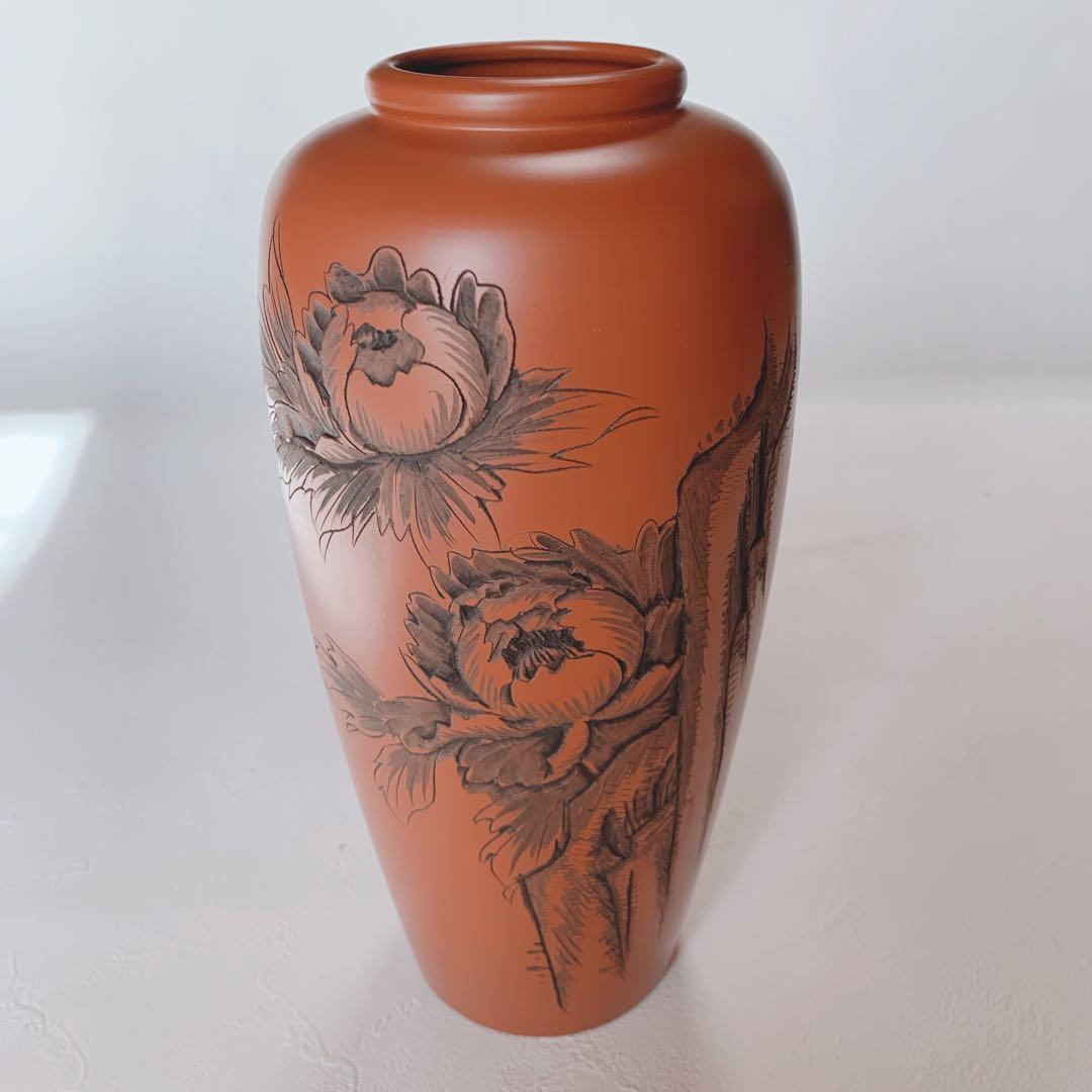 常滑焼 花瓶 朱泥 永峰造 - メルカリ