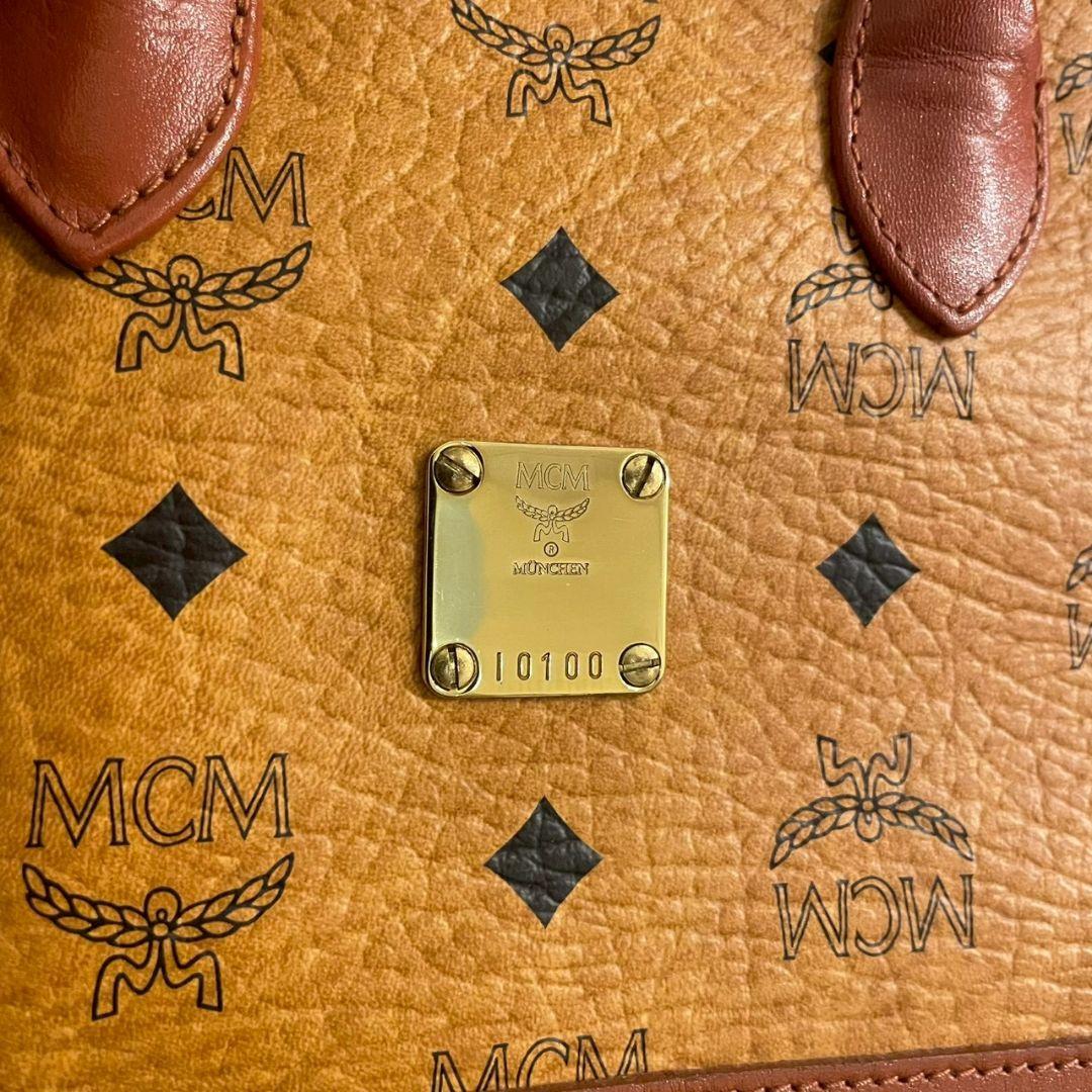 MCM ハンドバッグ ミニボストン ヴィセトス ブラウン 総柄 PVC