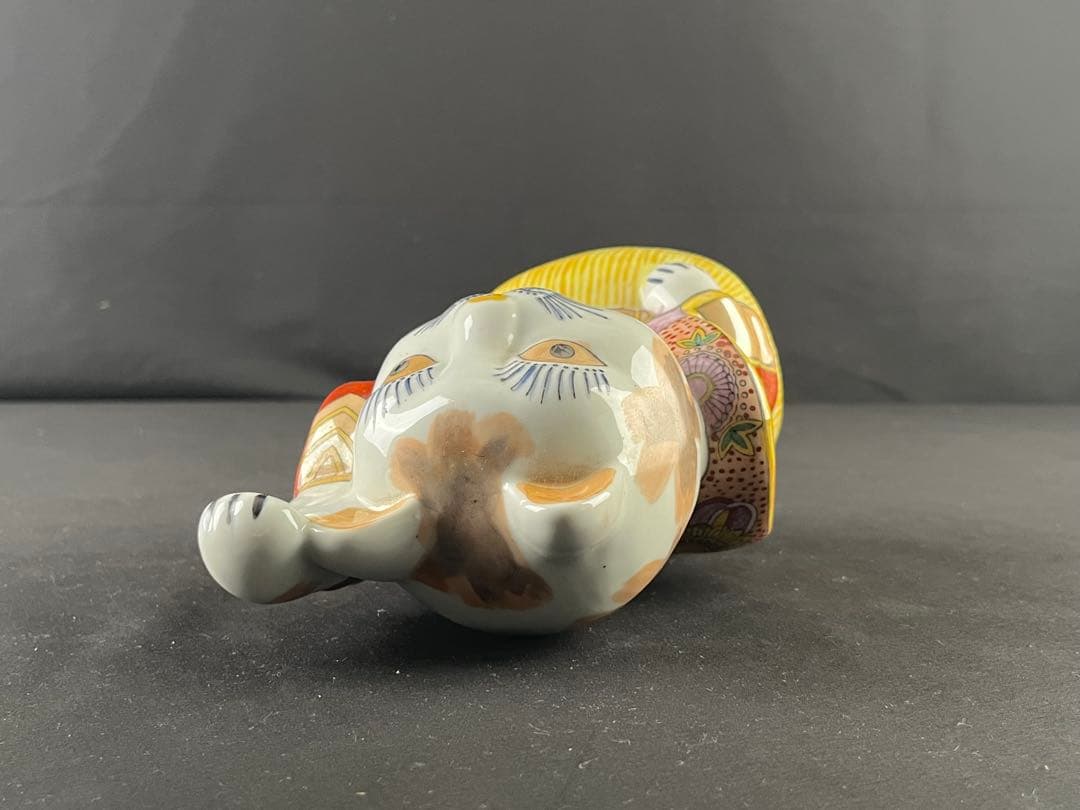 招き猫 陶器 置物 20センチ 羽織袴 商売繁盛 良縁