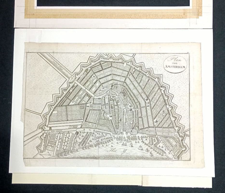 額装品 西洋古地図 1800年頃 アムステルダム都市図 - メルカリ