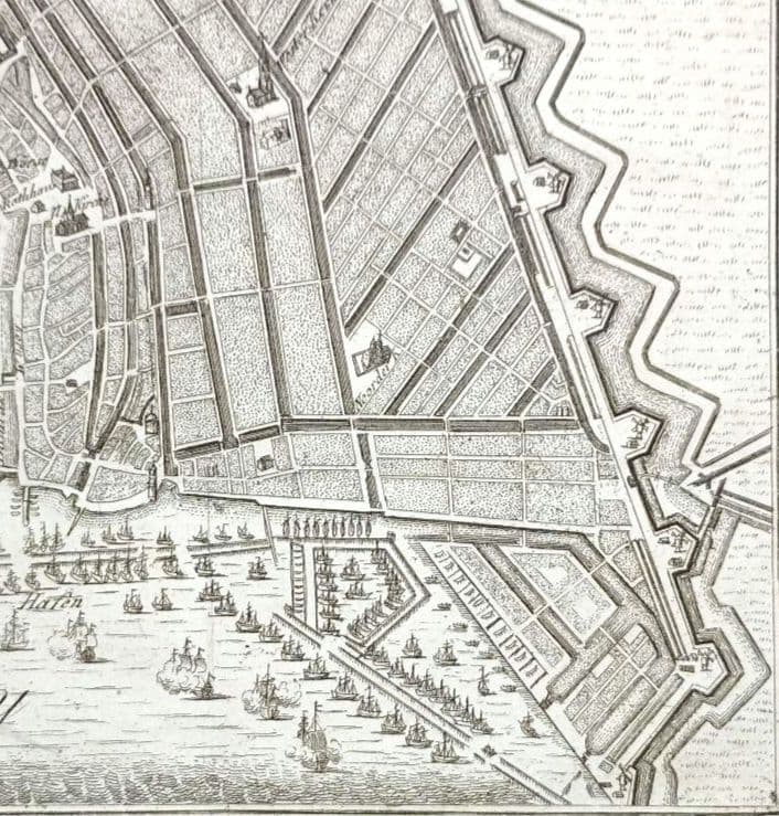 お値下げ 額装品 西洋古地図 1800年頃 アムステルダム都市図