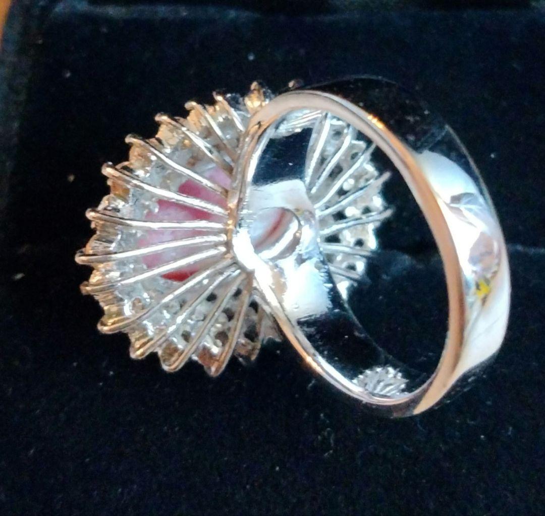 デザイン 血赤珊瑚 リング サイズ9