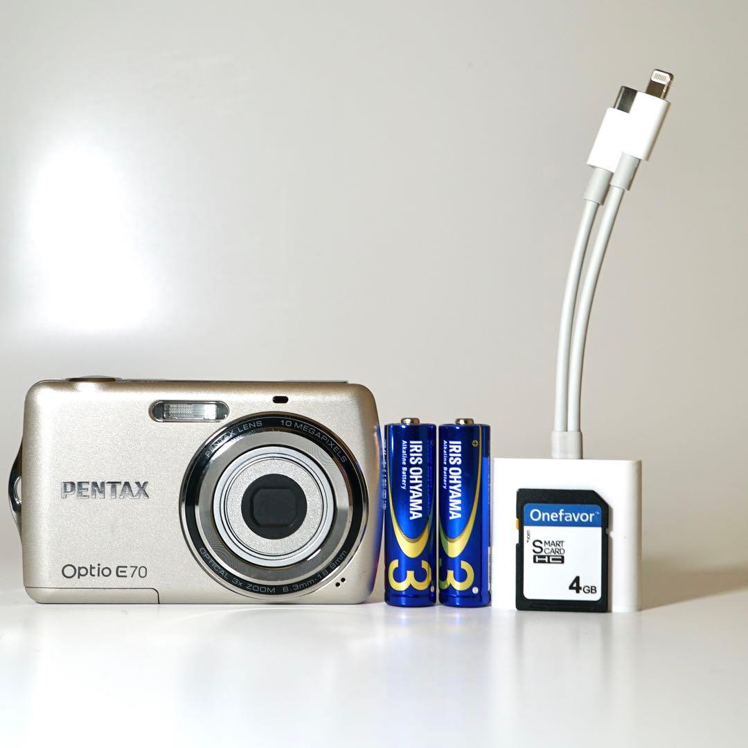 スマホ転送セット】PENTAX OPTIO E70 オールドコンデジ