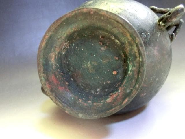 水注□古銅製 中国 龍 水差し 竜後手 お茶道具 古玩 唐物 時代物 骨董