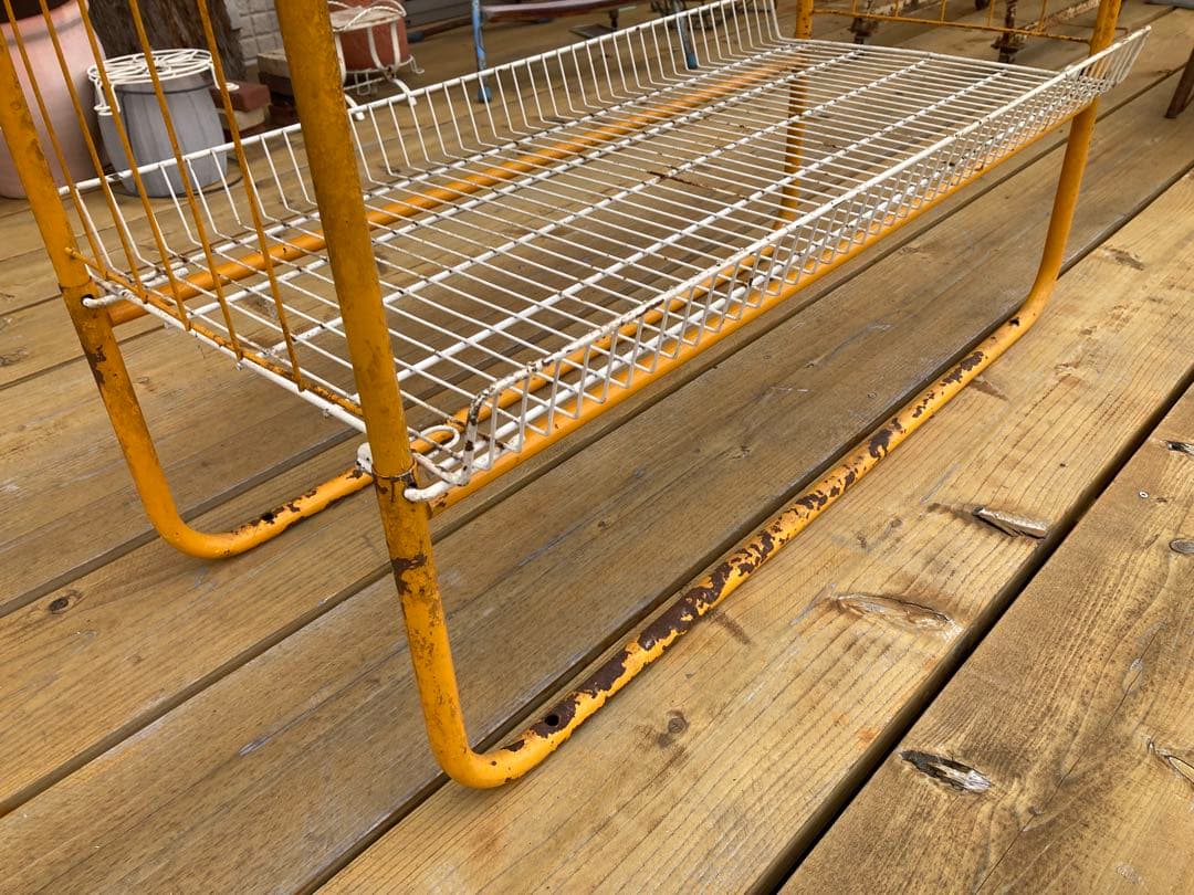 昭和レトロ ワイヤーラック4段仕様 店舗什器 ガーデニング シャビー