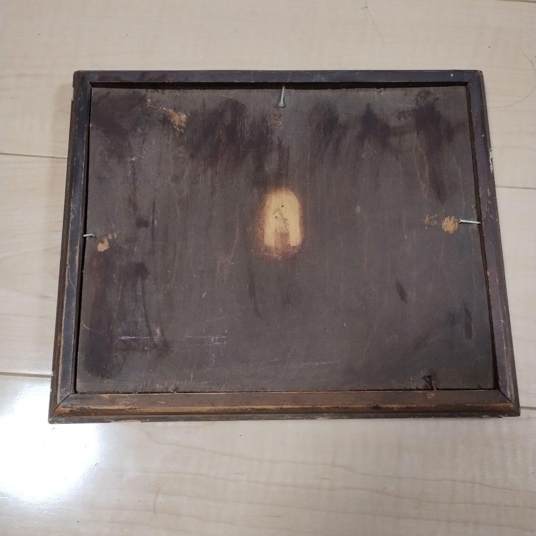 万寿山玉蘭堂　木製細工画 約30cm x 25cm