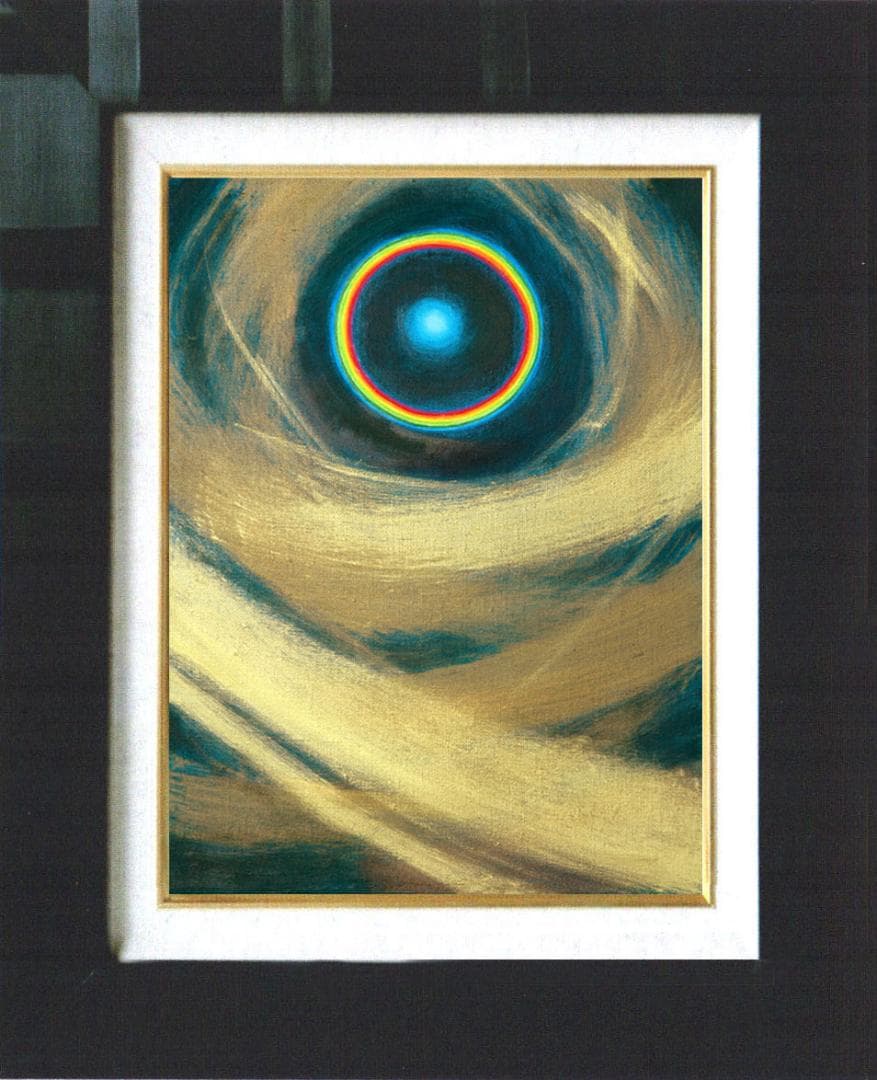 油絵 菅家令子 絵 絵画インテリア額付(銀) F4-G232023 風景祈り希望