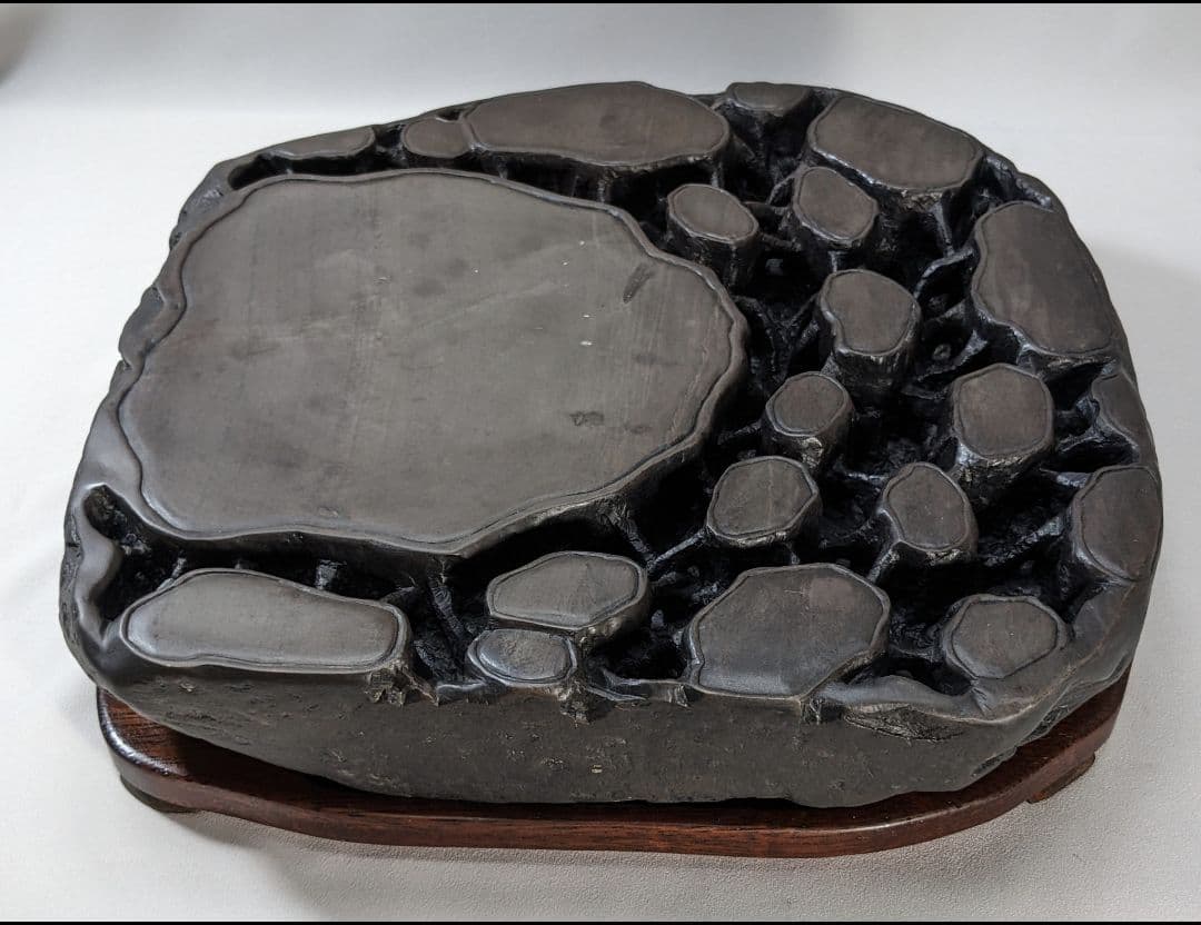 中国端渓硯 超特大硯 石紋 石斑 鋒鋩（ほうぼう） 馬肝色 骨董 書道具