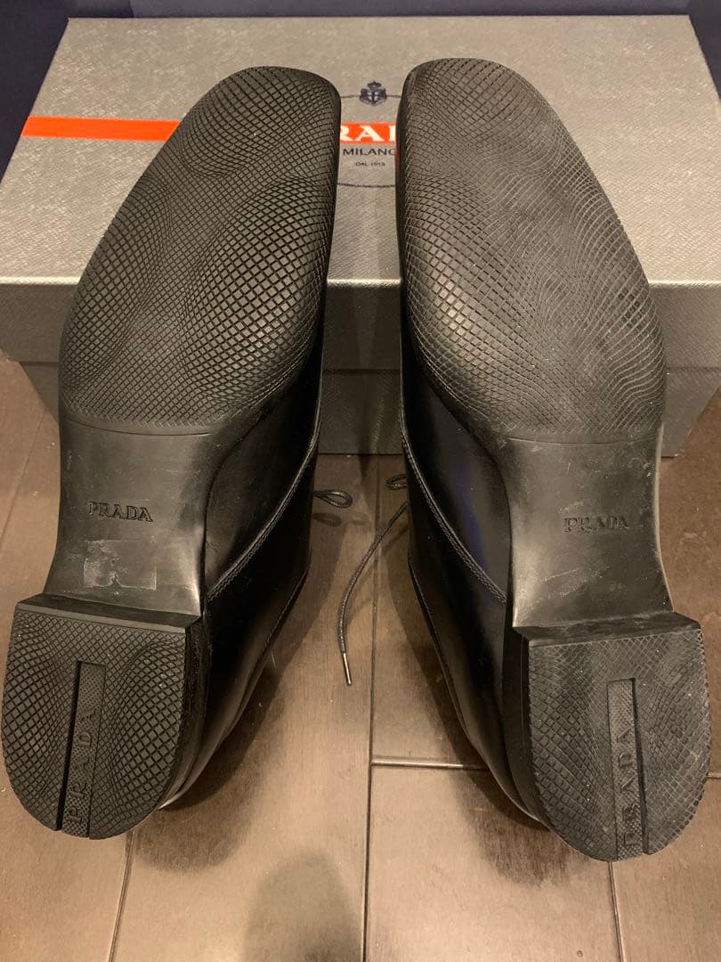 PRADA メンズ レザーシューズ 黒 7 新品 箱付 プラダ